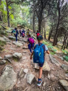 Ruta con 5º de primaria con Aula Activa Más Natura por Cercedilla